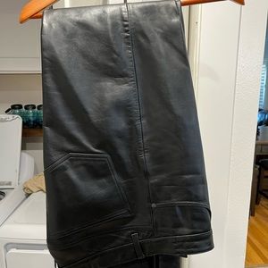 Mens black leather pants